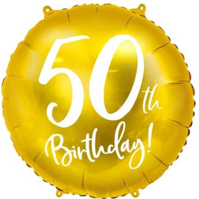 18 Inch 50th Birthday Gold Foil Balloon