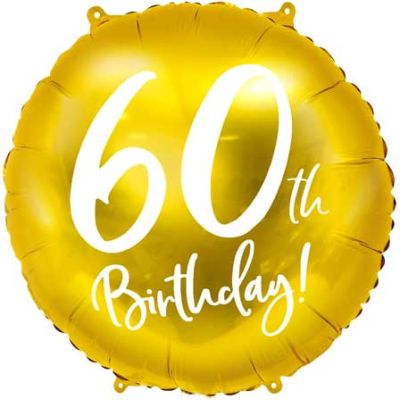 18 Inch 60th Birthday Gold Foil Balloon