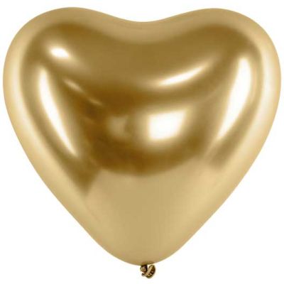  30cm Gold Heart Glossy Balloons (pack quantity 50) 