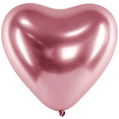  30cm Rose Gold Heart Glossy Balloons (pack quantity 50) 