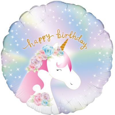 18 Inch Pastel Unicorn Birthday Foil Balloon