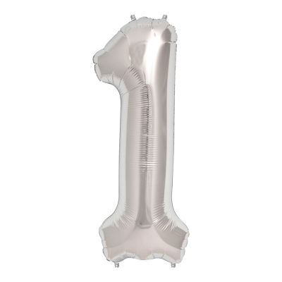 65cm Number 1 Silver Foil Balloon