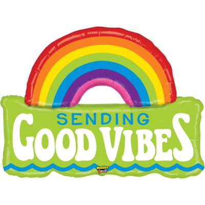 37 Inch Mighty Good Vibes Shaped Foil Balloon