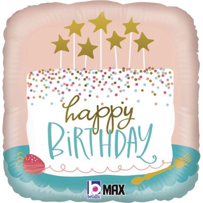 18 Inch Birthday Confetti Cake Foil Balloon