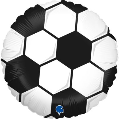 18 Inch Black And White Football Foil Balloon