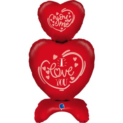 38 Inch The Standups Hearts Foil Balloon