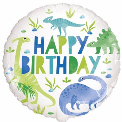 18 Inch Blue & Green Dinosaur Foil Balloon