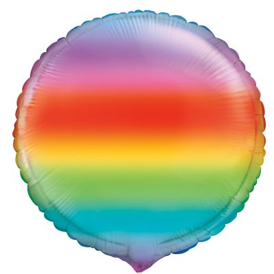 18 Inch Gradient Rainbow Round Foil Balloon