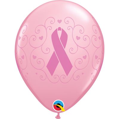 11 Inch Breast Cancer Awareness Wrap Qualatex (pack quantity 6)