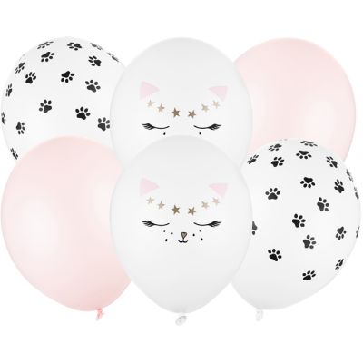 30cm Cat Assorted Bouquet Balloon Pack (pack quantity 6)