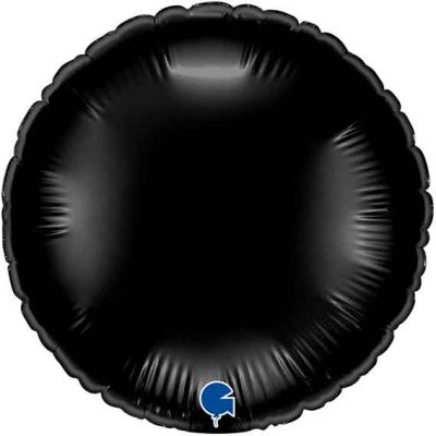 9 Inch Black Round Air Fill Foil Balloon 10s