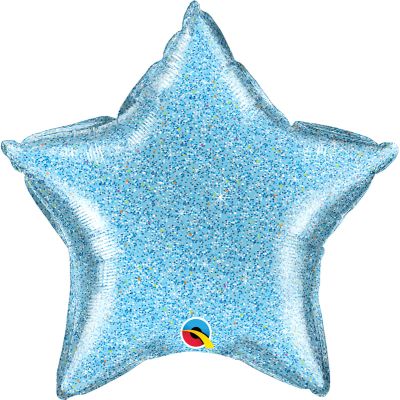 20 Inch Glittergraphic Light Blue Star