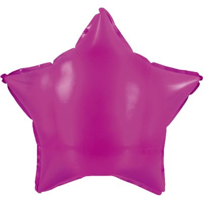 21 Inch Fuschia Metalic Star Foil Balloon