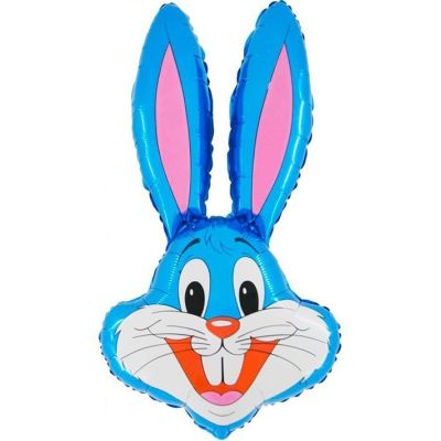 36 Inch Blue Rabbit Shaped Foil Balloon