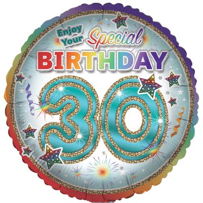 18 Inch Age 30 Generic Foil Balloon