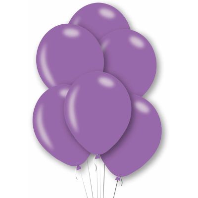 27.5cm Metallic Purple Latex Balloons (pack quantity 6)