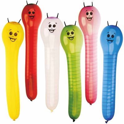 Caterpillar Shaped Latex Balloons (pack quantity 12)