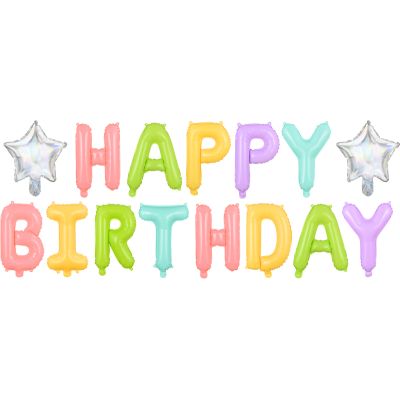 Happy Birthday Pastel Air Fill Foil Balloon Kit