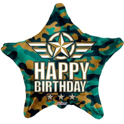 18 Inch Birthday Camouflage Eco Foil Balloon