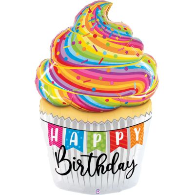 60 Inch Special Delivery Birthday Cupcake Foil Balloon