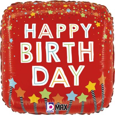 18 Inch Birthday Candles Confetti Foil Balloon