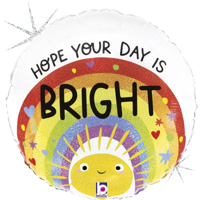 18 Inch Bright Day Rainbow Sun Foil Balloon