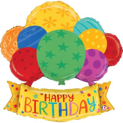 37 Inch Birthday Balloons Banner Foil Balloon