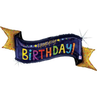 51 Inch Navy Birthday Banner Foil Balloon