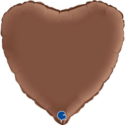 18 Inch Satin Chocolate Heart Foil Balloon