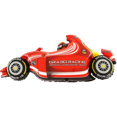 49 Inch Red Racing Car Jumbo Foil Balloon (polybagged)