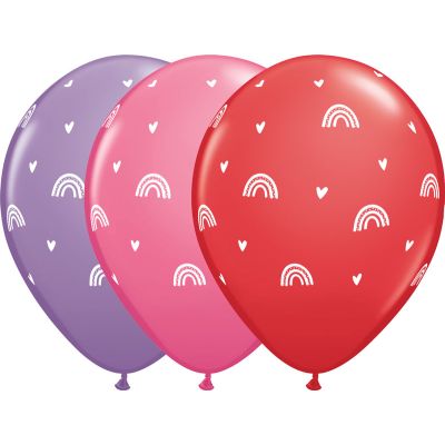 11 Inch Boho Rainbows & Hearts Qualatex