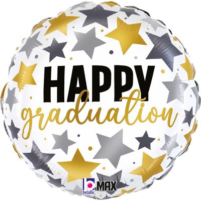 18 Inch Graduation Metallic Stars Foil Balloon