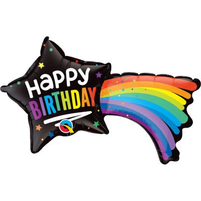 14 Inch Birthday Shooting Star Shaped Foil Balloon 10s
