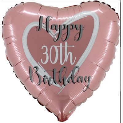 18 Inch Rose Gold 30th Birthday Foil Balloon