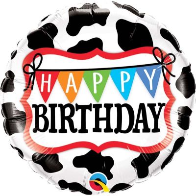 18 Inch Birthday Holstein Cow Pattern Foil Balloon