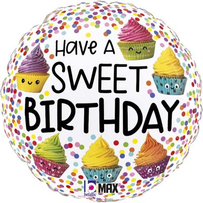 18 Inch Cute Cupcakes Birthday Foil Balloon