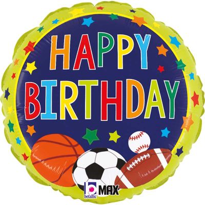 18 Inch Multi-sports Birthday Foil Balloon
