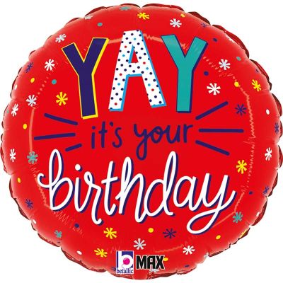 18 Inch Yay It's Your Birthday Foil Balloon