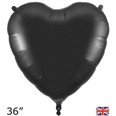 36 Inch Black Heart Foil Balloon
