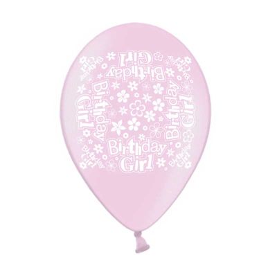 9 Inch Birthday Girl Printed Balloons (pack quantity 10)