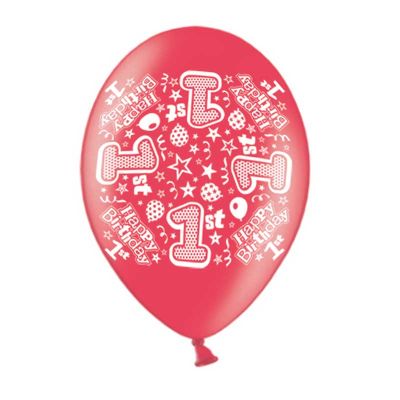 9 Inch Age 1 Printed Balloons (pack quantity 10)