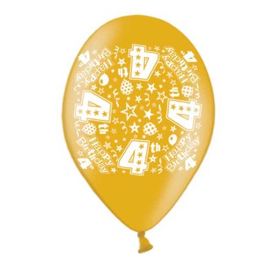 9 Inch Age 4 Printed Balloons (pack quantity 10)
