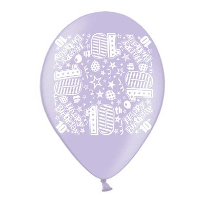 9 Inch Age 10 Printed Balloons (pack quantity 10)