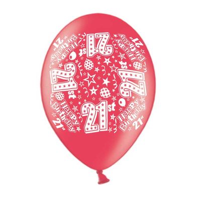 9 Inch Age 21 Printed Balloons (pack quantity 10)
