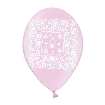 9 Inch Christening Girl Printed Balloons (pack quantity 10)