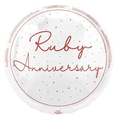 18 Inch Happy 40th Anniversary Foil Balloon