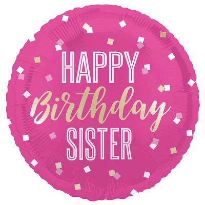 18 Inch Happy Birthday Sister Foil Balloon
