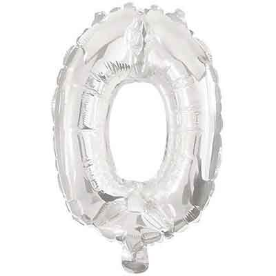 32cm Numeral 0 Silver Foil Balloon