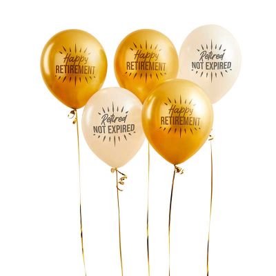 12 Inch Happy Retirement Balloons (pack quantity 5)