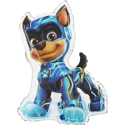 24 Inch Chase White Paw Patrol Mighty Pups Shaped Foil Balloon